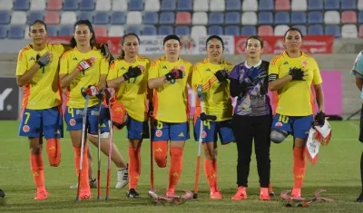 Jugadoras de la Selección Colombia deFútbol para Amputados.