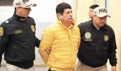 Agustín Lozano minutos después de ser capturado por la Policía. 