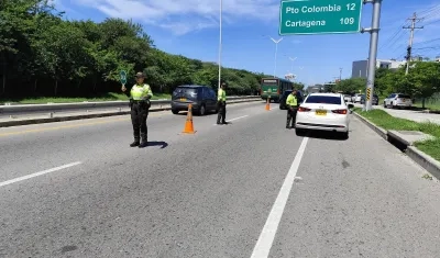 Controles en vías de Barranquilla. 