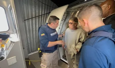 Fabio Ochoa en su llegada a Colombia.