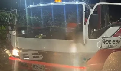 Así quedó el camión.