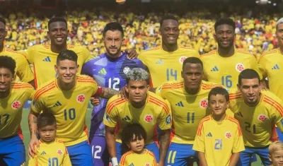 Alineación de Colombia en un partido de Eliminatoria en Barranquilla.
