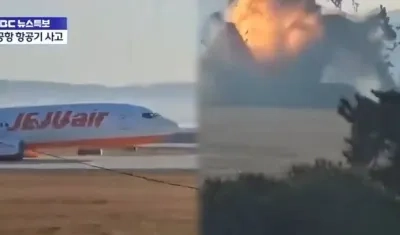 Momento del accidente en Corea del Sur.