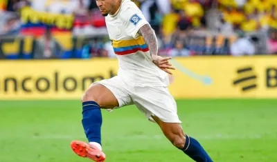 Luis Díaz jugando con la Selección Colombia este 2024.