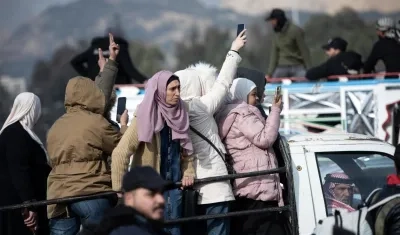 La celebración en las calles de Damasco.