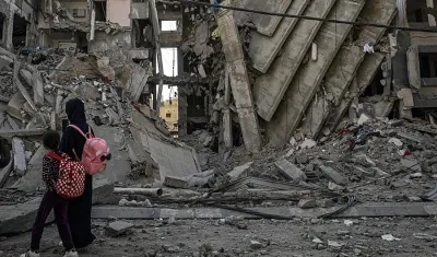 Edificio destruido en Gaza por la guerra.