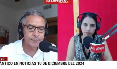 Jorge Cura / Lorena Lamilla, en el estudio de Atlántico en Noticias.