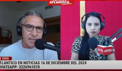 Jorge Cura / Lorena Lamilla, en el estudio de Atlántico en Noticias.
