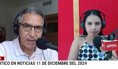 Jorge Cura / Lorena Lamilla, en el estudio de Atlántico en Noticias.