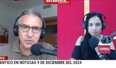 Jorge Cura / Lorena Lamilla, en el estudio de Atlántico en Noticias.
