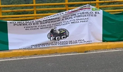Banderas del 'Clan del Golfo' en Atlántico.