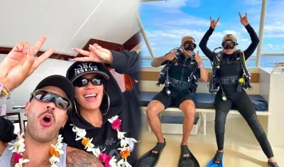 Karol G y Feid en sus vacaciones. 