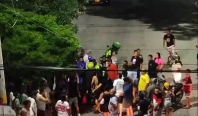 Lugar donde fue atracado el policía.