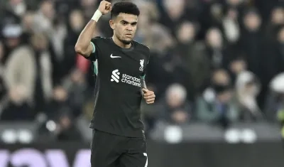 Luis Díaz celebrando un gol.