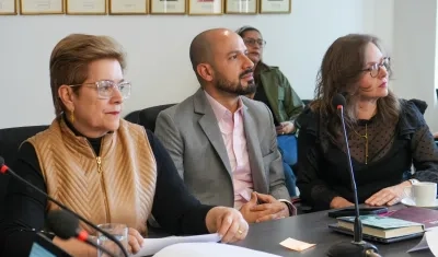 Gloria Inés Ramírez, ministra del Trabajo, en la Comisión Permanente de Concertación de Políticas Salariales y Laborales.