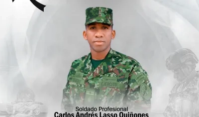 El soldado profesional Carlos Andrés Lasso Quiñones.