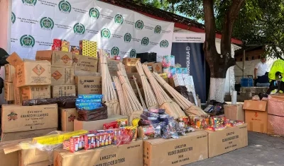 Pólvora incautada por las autoridades. 