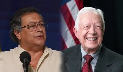 El Presidente de Colombia, Gustavo Petro; y el expresidente de EE.UU., Jimmy Carter.