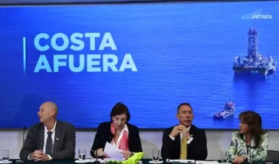 La rueda de prensa de Petrobras y Ecopetrol.