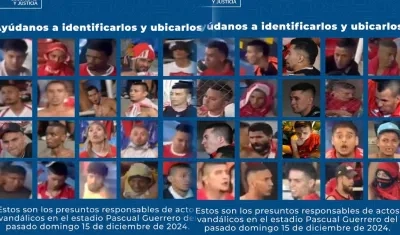 Afiche con presuntos responsables.