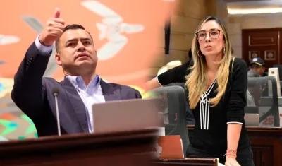 El presidente de la Cámara, Jaime Raúl Salamanca, y la congresista Katherine Miranda.