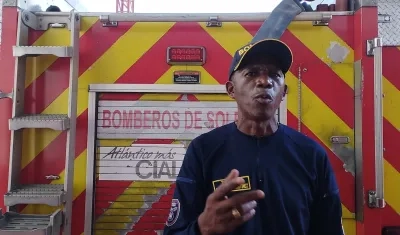 Teniente Alexander Martínez, comandante del Cuerpo de Bomberos de Soledad.