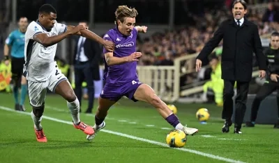 Edoardo Bove durante el partido del Fiorentina contra el Inter de Milán.