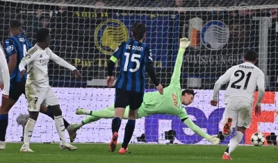 El remate de Vinicius para el segundo gol del Real Madrid. 