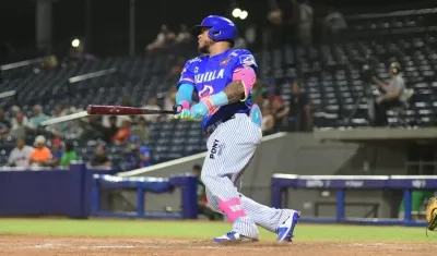 Harold Ramírez debutó con Caimanes en esta temporada y conectó un hit en cuatro turnos. 