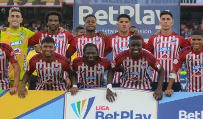 Alineación titular de Junior en un partido de Liga este semestre.