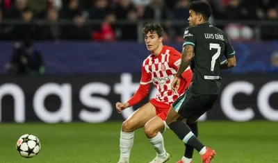 El colombiano Luis Díaz durante el partido contra el Girona. 