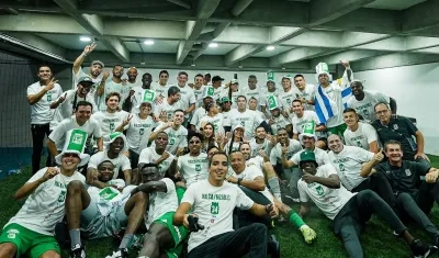 Atlético Nacional celebró en su vestuario el título de la Copa Colombia.  