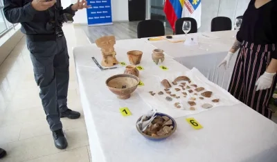 Las piezas arqueológicas estaban en Perú.