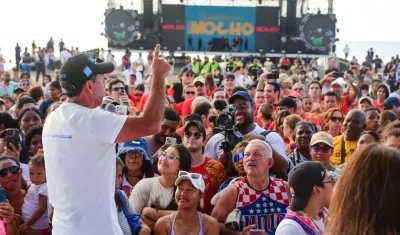 Alcalde Alejandro Char durante la apertura de Puerto Mocho.