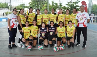 Selección de Malambo, campeona del torneo 'Volea Atlántico'.