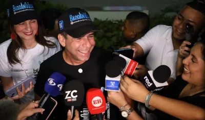 Alejandro Char esta noche en el acto de presentación de la imagen del Carnaval 2025