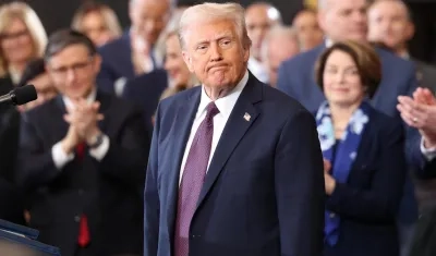 Donald Trump en el interior del Capitolio este lunes.