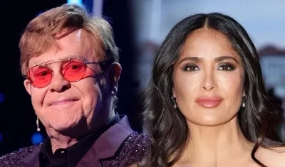 Elton John y Salma Hayek.