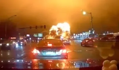 Momento de la caída de la avioneta. 