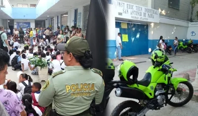 La Policía en el colegio San Antonio de Padua de Soledad. 