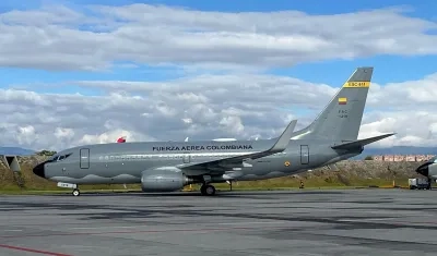 Avión de la Fuerza Aérea que transportará a los colombianos de regreso.