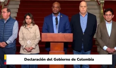 El canciller Luis Gilberto Murillo en rueda de prensa.