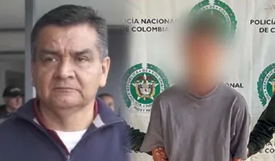  Elmer Fernández y el presunto sicario capturado. 