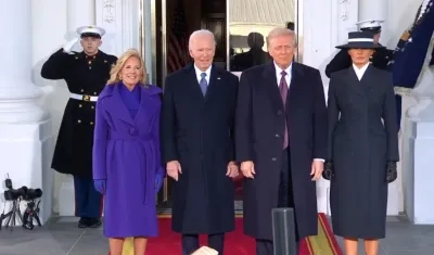 Jill Biden, Joe Biden, Donald Trump y Melanie Trump.