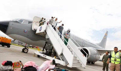 Algunos de los colombianos deportados.