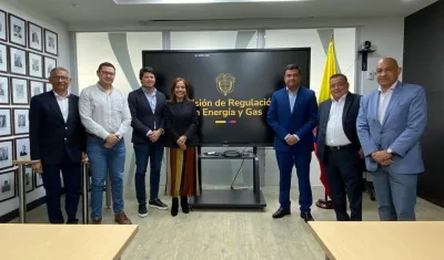 Personeros reunidos con los comisionados de la Creg y asesores jurídicos.