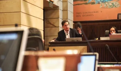Juan Fernando Cristo, Ministro del Interior, en el Congreso de la República.