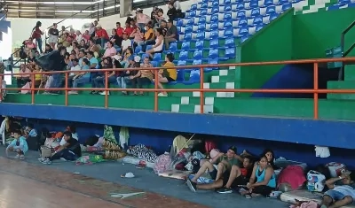 Desplazados en el coliseo de Ocaña, Norte de Santander. 
