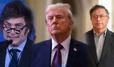 El Presidente de Argentina, Javier Milei; Donald Trump y el Presidente Gustavo Petro.