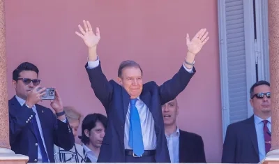 El líder opositor venezolano Edmundo González Urrutia en la Casa Rosada.